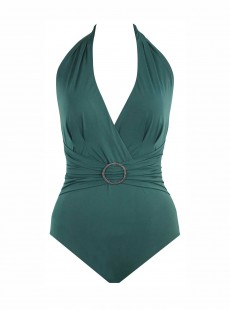 Maillot de bain lissant 1 pièce Drake vert - Oil Slick- Amoressa