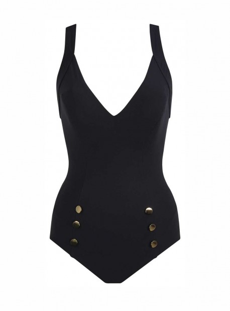 Maillot de bain lissant 1 pièce Divine noir - Discotheque - Amoressa