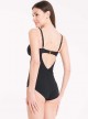 Maillot de bain sculptant 1 pièce noir Emera - Mirachic - Miradonna