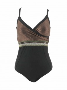 Maillot de bain sculptant 1 pièce Thalia bronze - Metallic Gros - Miradonna