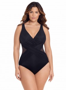 Maillot de bain gainant Crossover Noir - Illusionists - "W" - Miraclesuit Swimwear