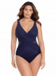 Maillot de bain gainant Crossover Bleu Nuit - Illusionists - "W" -Miraclesuit Swimwear