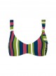 Haut de maillot de bain effet brassière imprimé rayé multicolore - Jakarta - Cyell
