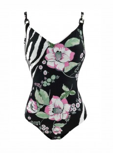 Maillot de bain sculptant 1 pièce Rose Urania  - Alyssa - Miradonna