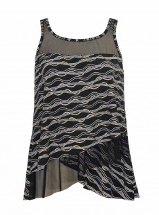 Tankini Mirage Noir - Linked In - "M" - Miraclesuit Swimwear