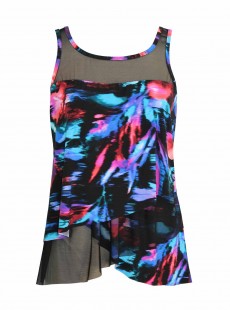 Tankini Mirage Noir - Fuego Flora - "W" - Miraclesuit Swimwear