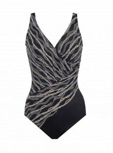 Maillot de bain gainant Oceanus Noir - Solids -  "W" -Miraclesuit Swimwear   