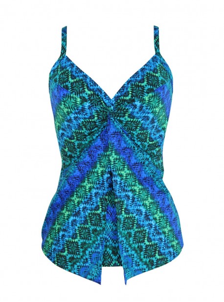 Tankini Love Knot imprimé graphique bleu - Ocean Ombre - "M" - Miraclesuit Swimwear