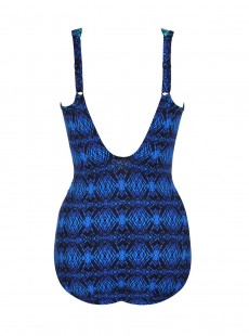 Maillot de bain une pièce Seraphina imprimé graphique bleu - Ocean Ombre - "M" - Miraclesuit Swimwea