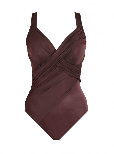 Maillot de bain gainant Revele Marron - Rock Solid - "M" - Miraclesuit Swimwear