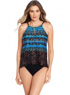 Tankini Peephole Bleu - Untamed - "M" - Miraclesuit Swimwear