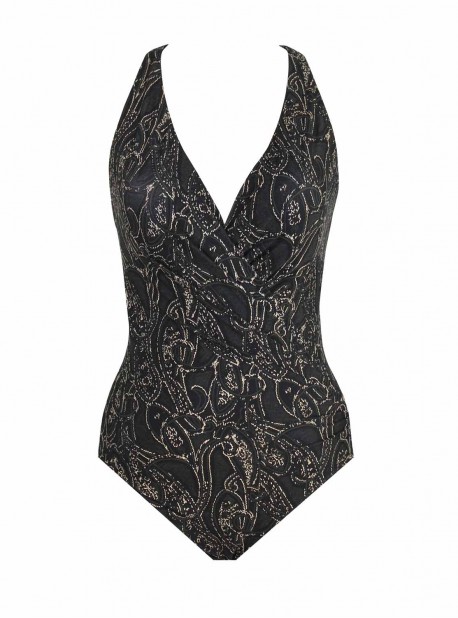 Maillot de bain une pièce Wrapsody Noir - Sultana - "M" - Miraclesuit Swimwear