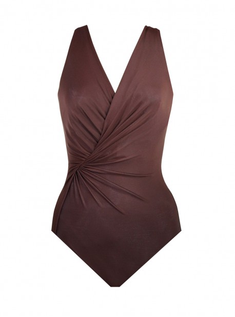 Maillot de bain gainant Esmerelda Marron - Twisted Sisters - "M" - Miraclesuit Swimwear