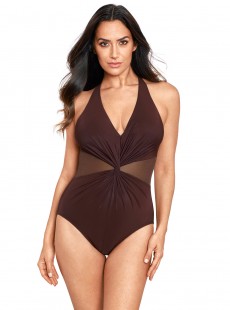 Maillot de bain une pièce gainant Wrapture Marron - Illusionists - " M " - Miraclesuit Swimwear