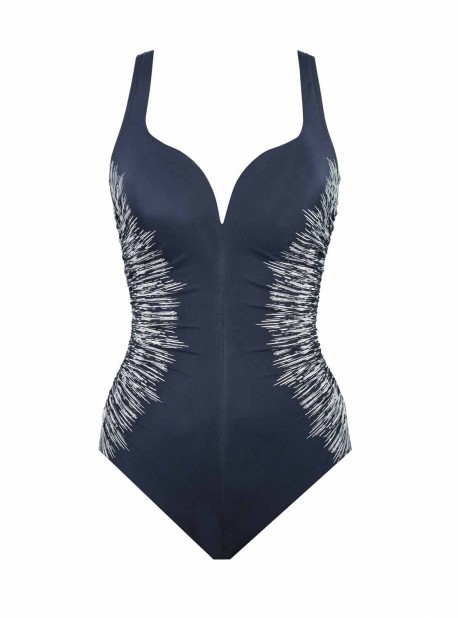 Maillot de bain une pièce Temptress Bleu et Blanc - Silver Shores - "M" - Miraclesuit Swimwear