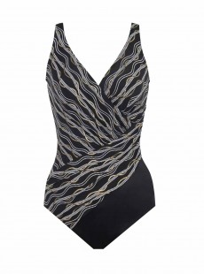 Maillot de bain une pièce Oceanus Noir - Linked In - "FC" - Miraclesuit Swimwear