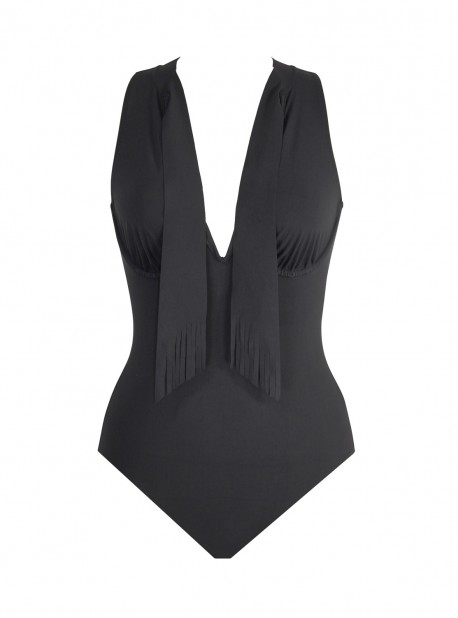 Maillot de bain lissant 1 pièce Bandolier noir - Banda - Amoressa