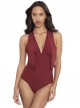 Maillot de bain lissant 1 pièce Bandolier rouge - Banda - Amoressa