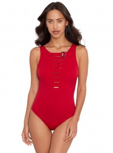 Maillot de bain lissant 1 pièce Constantine rouge - Triomphe - Amoressa