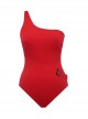 Maillot de bain lissant 1 pièce asymétrique Meridian rouge - Triomphe - Amoressa