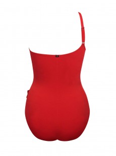 Maillot de bain lissant 1 pièce asymétrique Meridian rouge - Triomphe - Amoressa