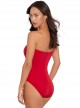 Maillot de bain lissant 1 pièce asymétrique Meridian rouge - Triomphe - Amoressa