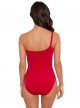 Maillot de bain lissant 1 pièce asymétrique Meridian rouge - Triomphe - Amoressa