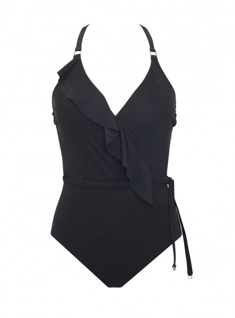 Maillot de bain lissant 1 pièce Beau noir - Flamenco - Amoressa