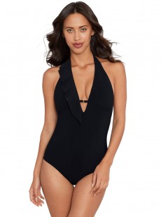 Maillot de bain lissant 1 pièce Marie noir - Flamenco - Amoressa