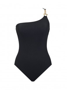 Maillot de bain lissant 1 pièce asymétrique 14K noir - Elle Dorado - Amoressa