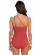 Maillot de bain lissant 1 pièce asymétrique 14K rouge - Elle Dorado - Amoressa