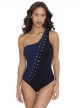 Maillot de bain lissant 1 pièce asymétrique Saturn bleu - Copernicus - Amoressa