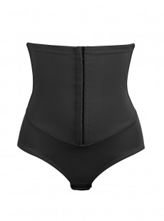 Culotte haute gainante noire avec ceinture agrafes intégrée - Inches Off